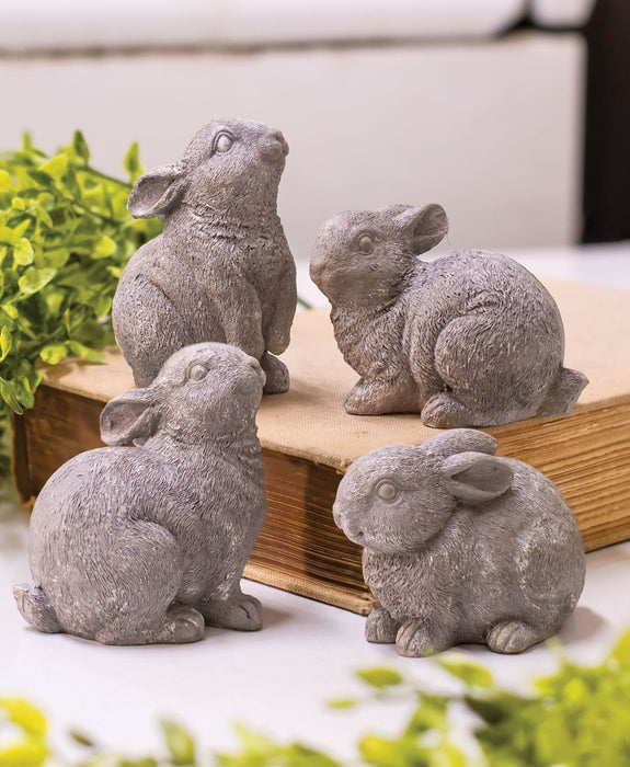 Gray Resin Bunny, 4 per set