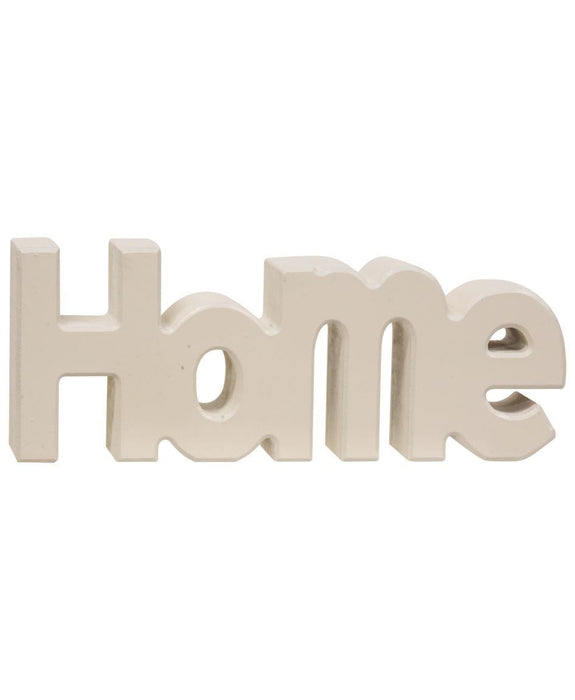 Wooden "Home" Block, Cream
