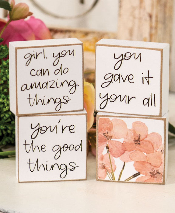 You're The Good Things Mini Square Blocks, 4/Set 2" Square