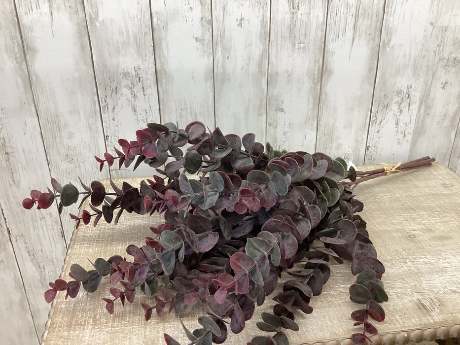 Artificial  Eucalyptus Stems in a  Bundle-Burgundy 27"