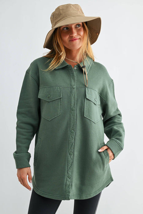 Malibu Snap-On Shacket Jacket for Women with Pockets