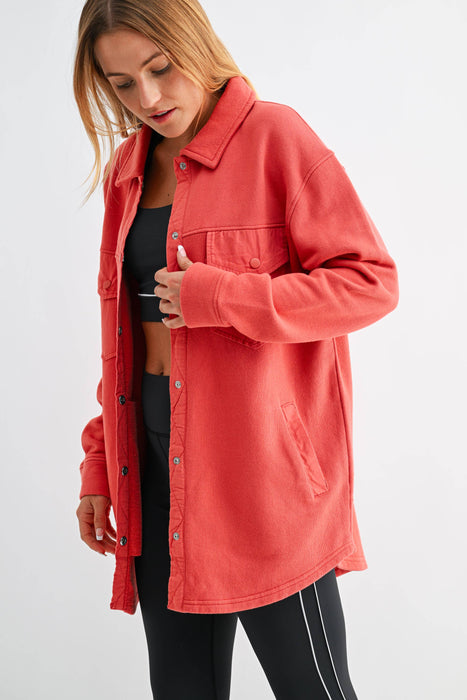 Malibu Snap-On Shacket Jacket for Women with Pockets