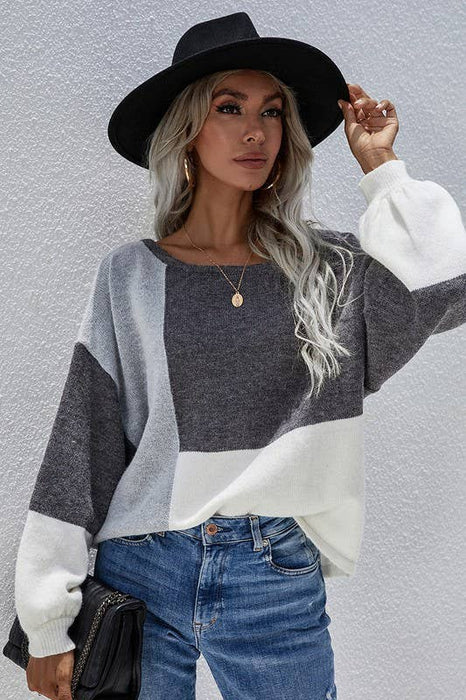 crew neck loose fit sweater