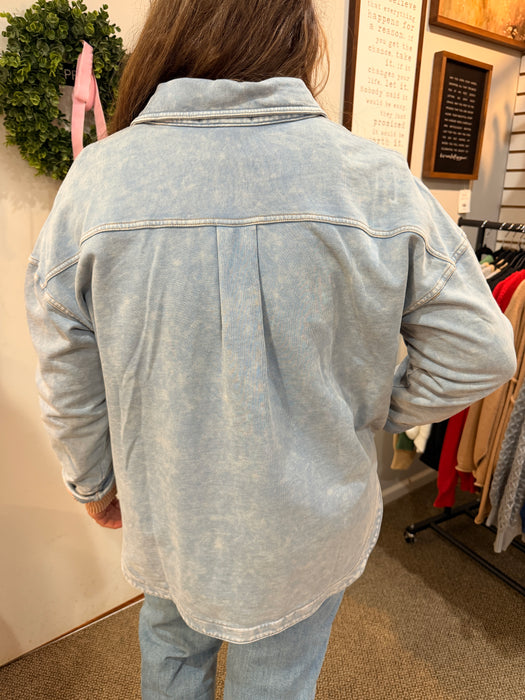 Acid Washed Button Down Shirt  for Women S–L by Blue Pepper  | Heartland Store MN