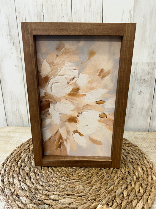 Wall Art Pastel Petals 1 Design With Handmade Wood Frame