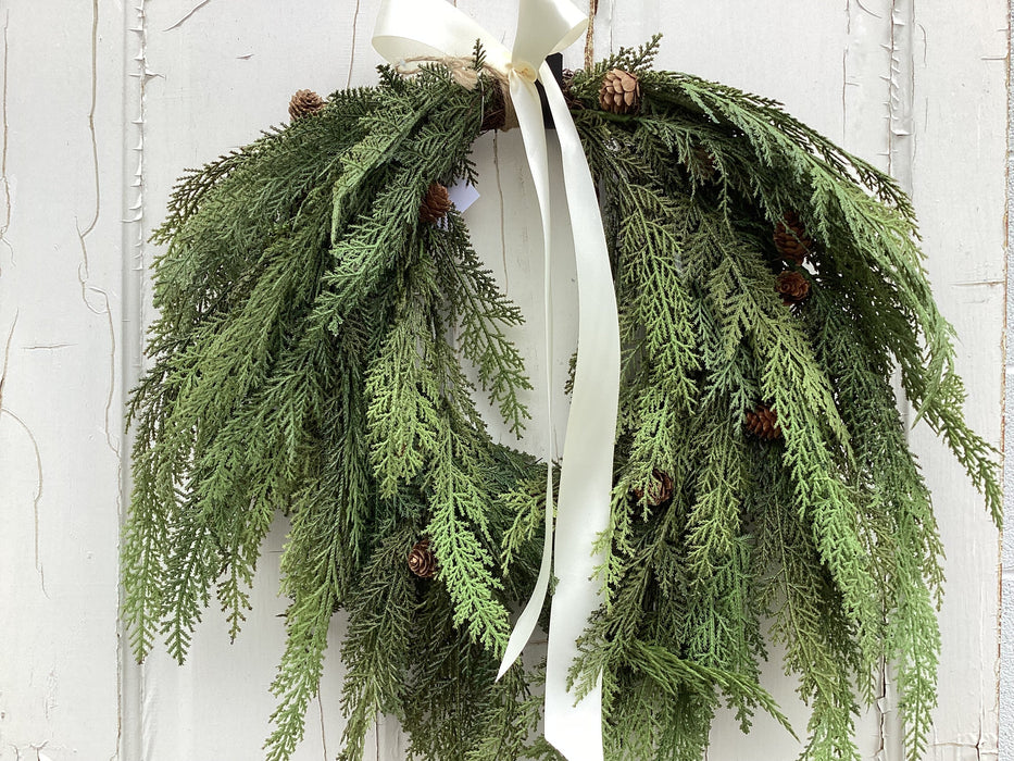 Artificial Cedar Pine Christmas  Wreath for Front Door
