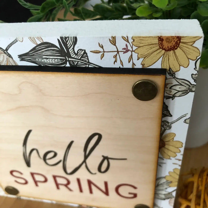 Hello Spring Mini Wood Sign