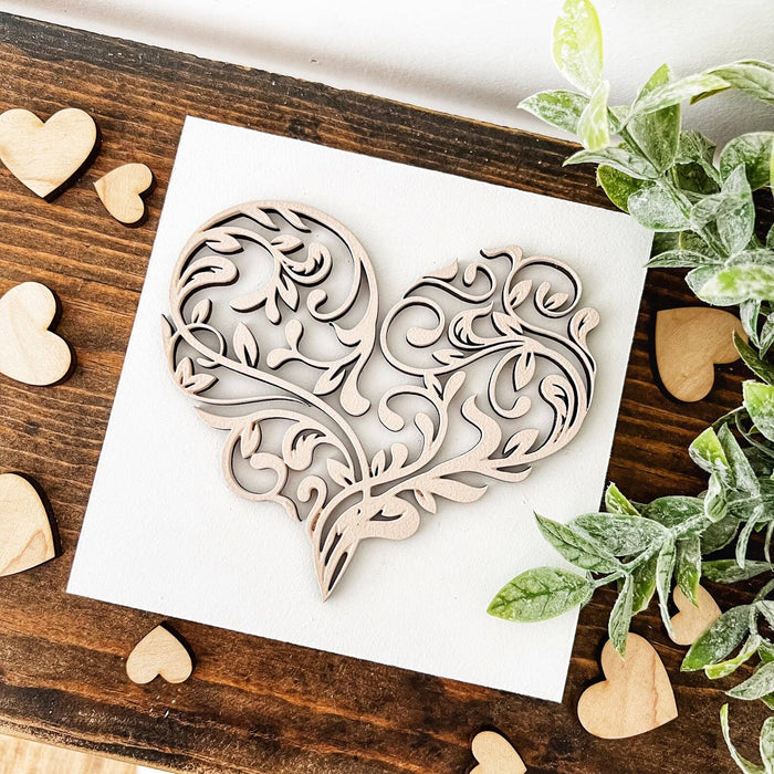 Light Pink Mini Laser Cut Heart Sign