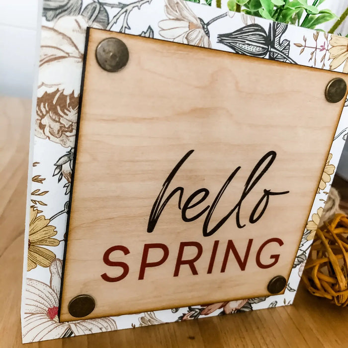 Hello Spring Mini Wood Sign