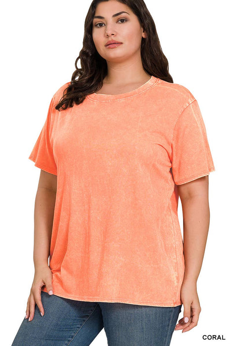 Washed Short Sleeve Top XL-3x