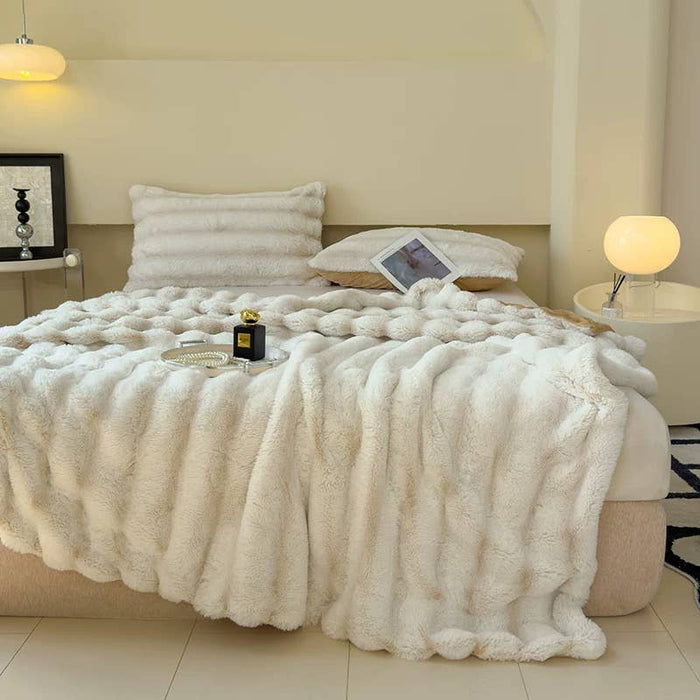 Ultra Soft Faux Rabbit Fur Throw Blanket – Queen Size (60" x 80") – Available in 3 Colors | Heartland Store MN