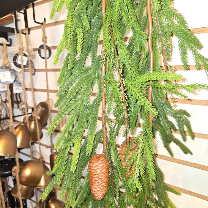 6' Artificial Austrian Pine Real Touch Garland With Eucalyptus