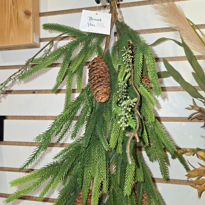 6' Artificial Austrian Pine Real Touch Garland With Eucalyptus