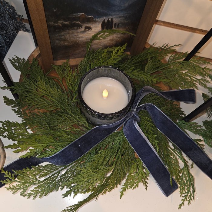 Christmas 12" Cedar Real Touch Candle Ring