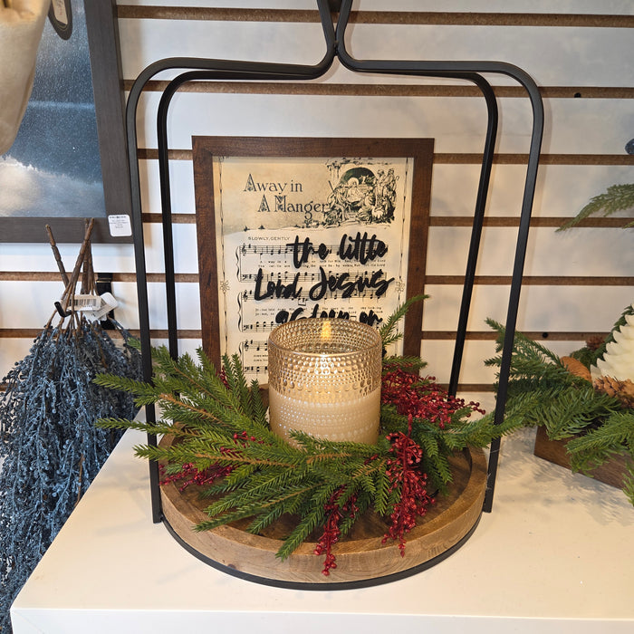 Red Berries Artificial 12" Austrian Pine Mix Candle Ring