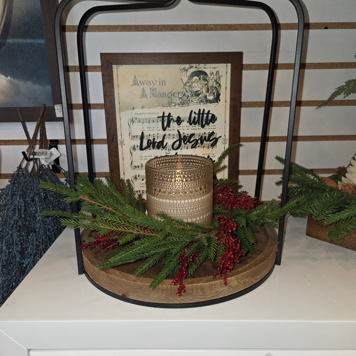 Red Berries Artificial 12" Austrian Pine Mix Candle Ring