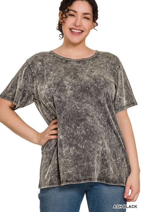 Washed Short Sleeve Top XL-3x
