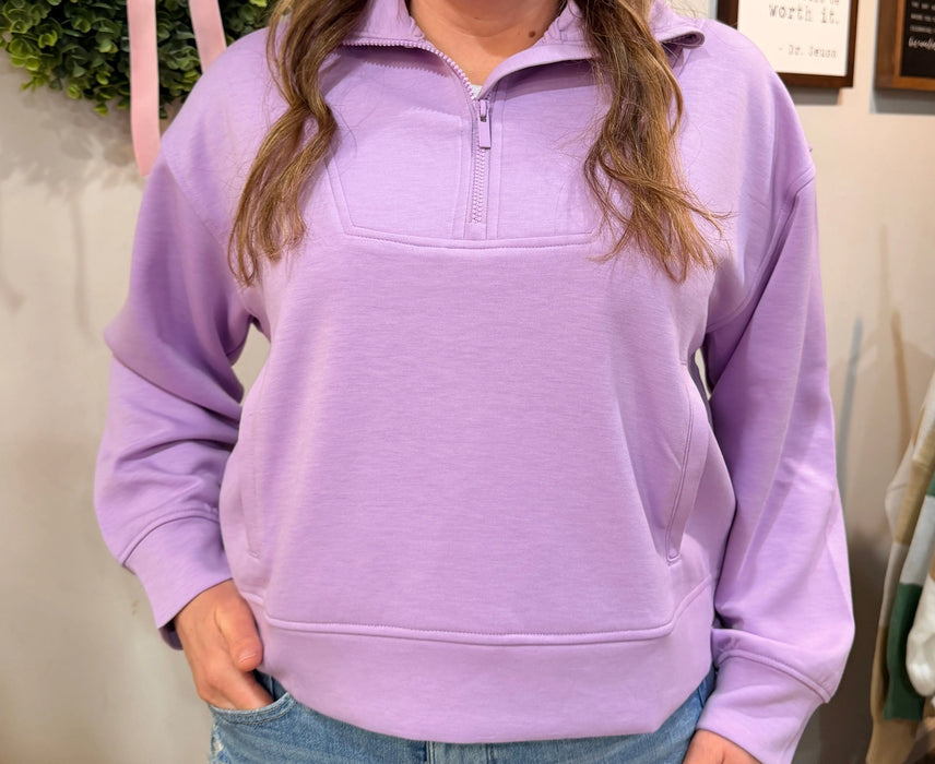 Trendy Half Zip Pullover Sweatshirt Zenana Brand  – Soft & Stretchy, 4 Colors | Women’s & Girls | Heartland Store MN