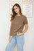 Neutral cotton tee with modern seam detailing front view