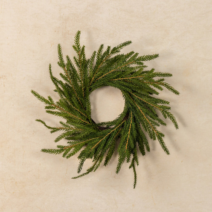 12" SOFT TOUCH NORFOLK PINE CANDLE RING