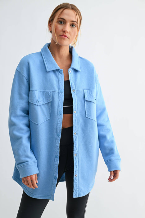 Malibu Snap-On Shacket Jacket for Women with Pockets