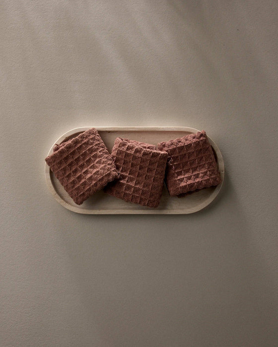 Dusty Rose Waffle Washcloth Set