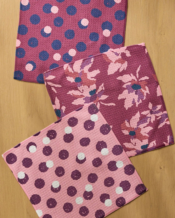 Mulberry Bloom Dot Dishcloth Set