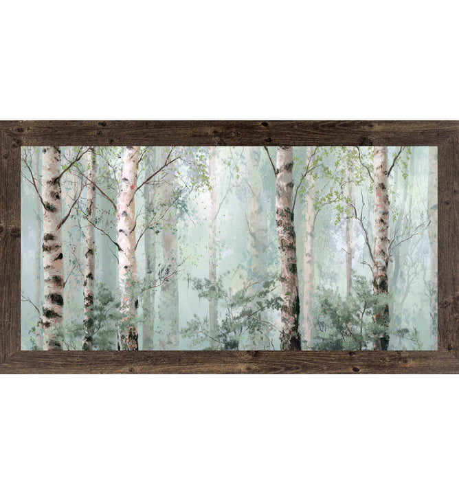 Birch Forest Wall Art – Horizontal Watercolor Birch Trees