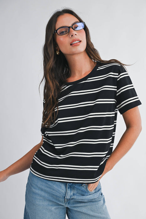 Striped Boxy Short Sleeve Tee
