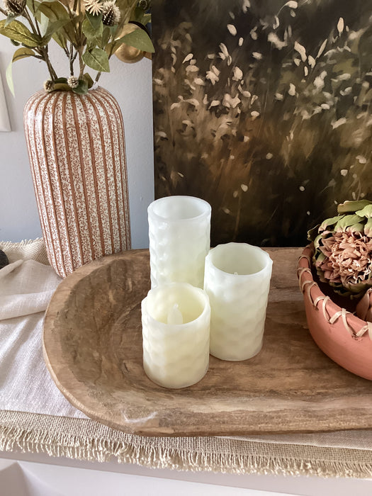 Geometric Pillar Candle, 3 x 3.5"