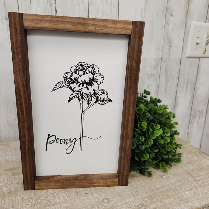 Wall Art Peony 8x12" Sign