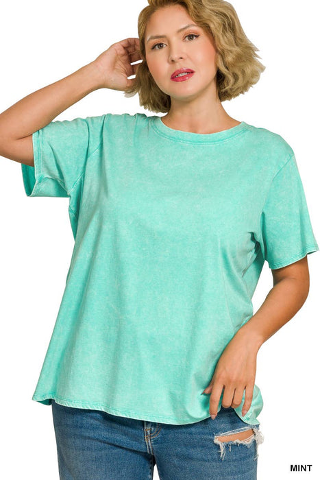 Washed Short Sleeve Top XL-3x