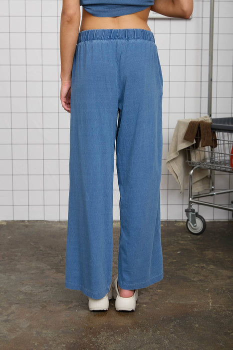 ELASTIC WAIST WIDE LEG KNIT LOUNGE PANTS