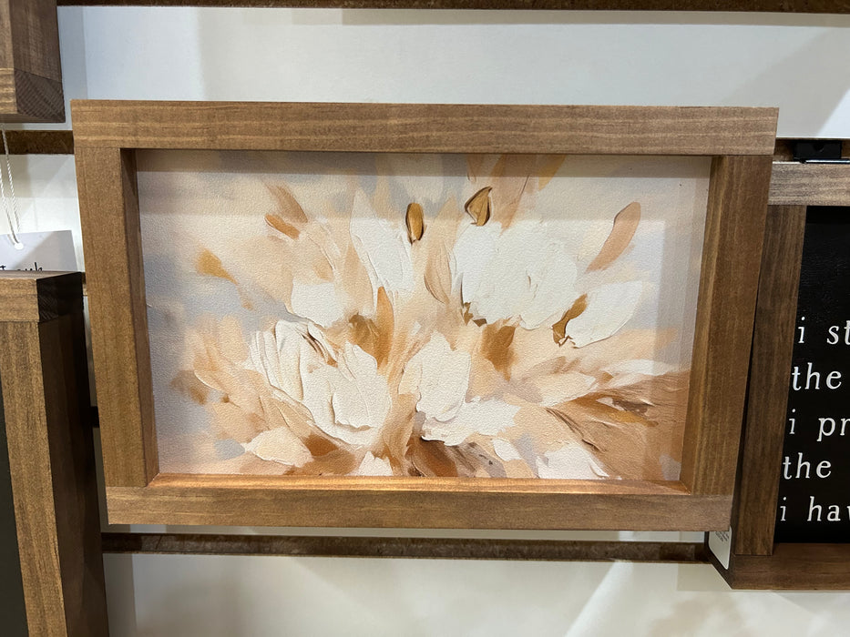 Wall Art Pastel Petals 1 Design With Handmade Wood Frame