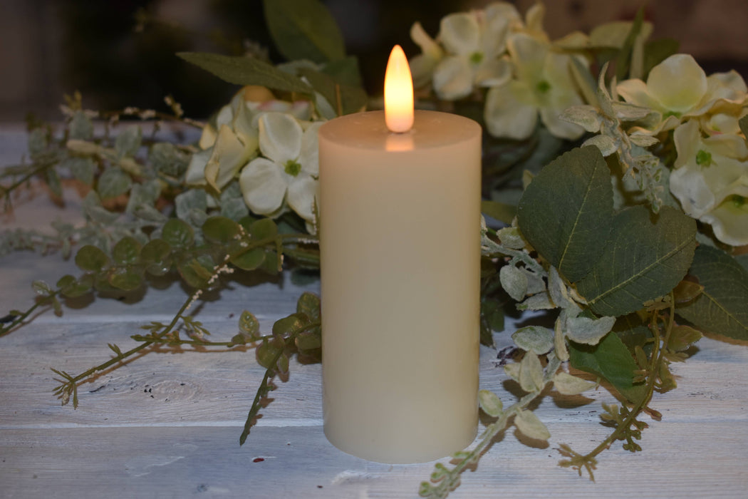 3D Cream Candle Votive  Timer 2x4in