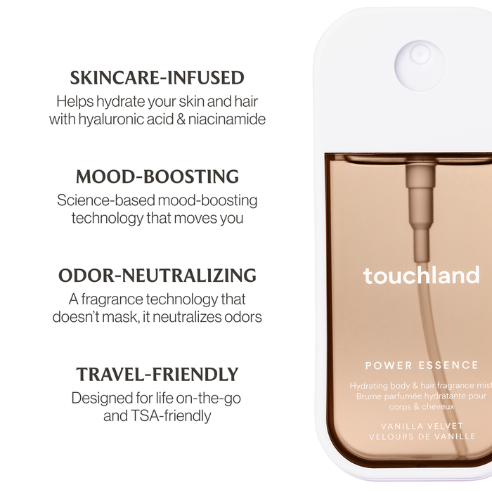 Touchland  Vanilla Velvet Power Essence Body & Hair Fragrance Mist