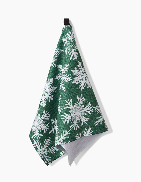 Snowy Days Green Geometry Brand Kitchen Tea Towel