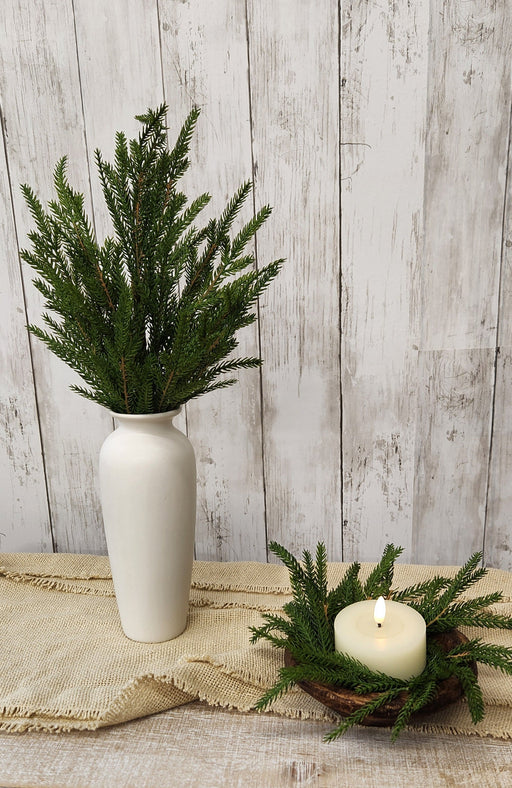 19-inch artificial Austrian pine stem with lifelike green needles – winter decor from Heartland Store MN