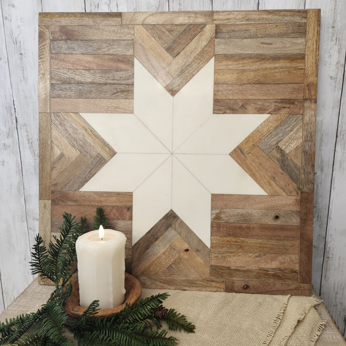 Wooden Star Quilt Wall Art