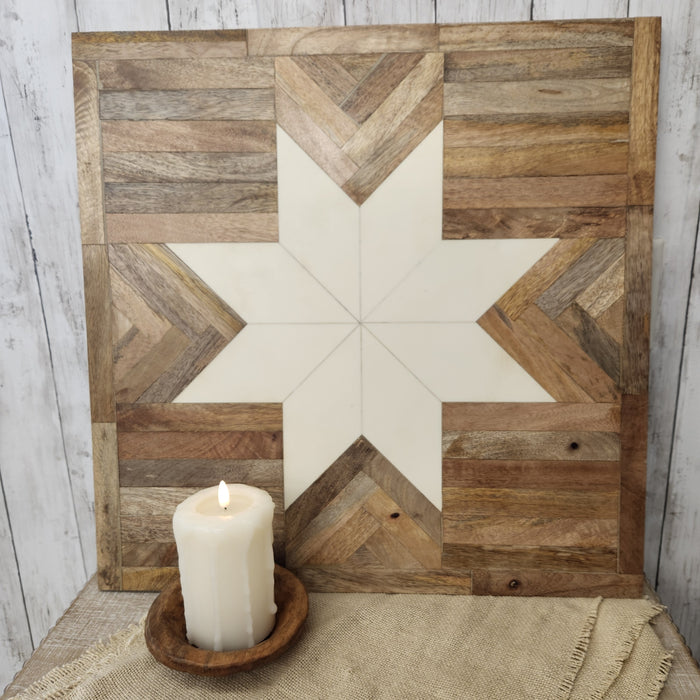 Wooden Star Quilt Wall Art