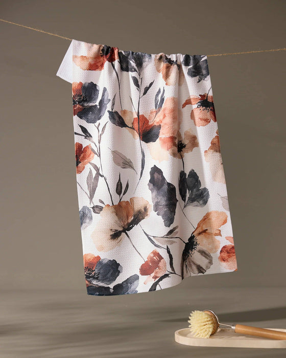 Moody Poppy Geometry Brand Tea Towel