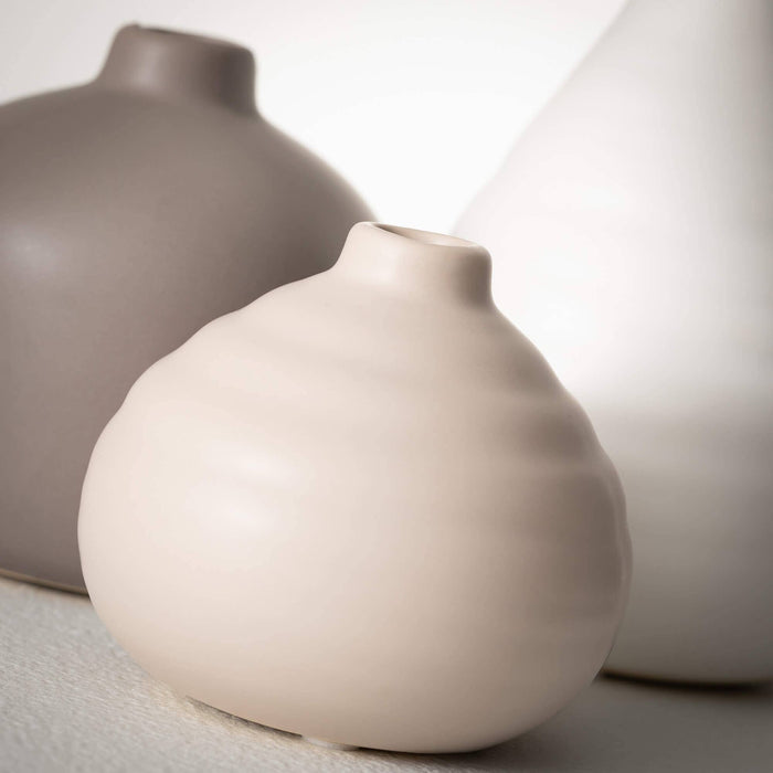 Neutral Compact Vase Set Of 3
