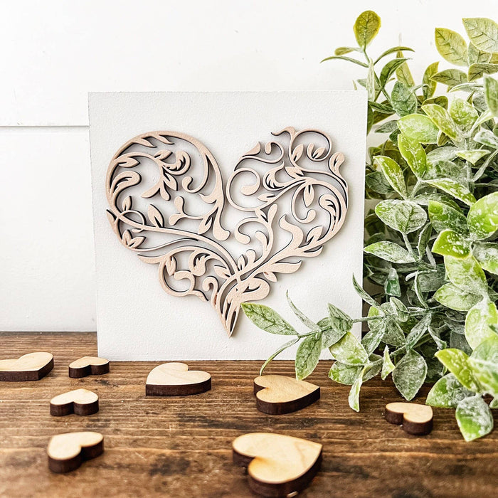 Light Pink Mini Laser Cut Heart Sign