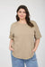 Casual exposed seam knit top plus size spring summer outfit