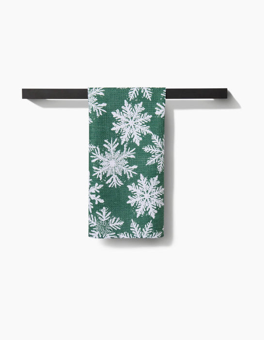 Snowy Days Green Geometry Brand Kitchen Tea Towel