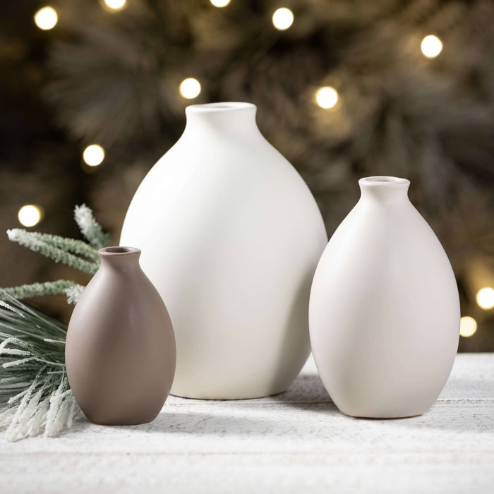 Matte Teardrop Vase Set Of 3