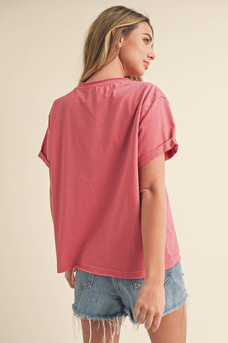Casual women’s short sleeve Mali Baby Tee styled with shorts for warm weather