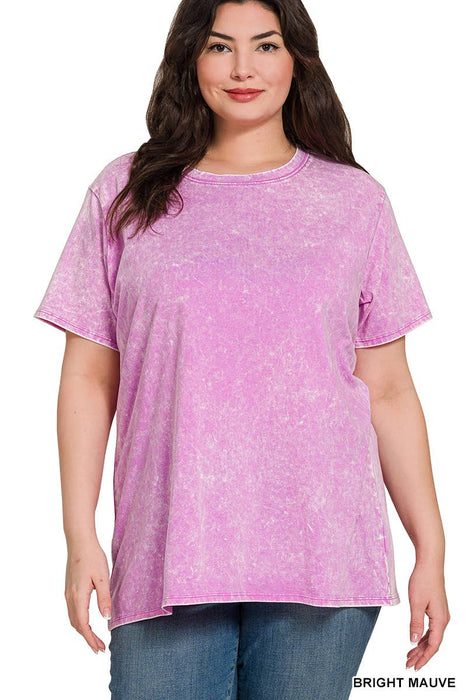 Washed Short Sleeve Top XL-3x