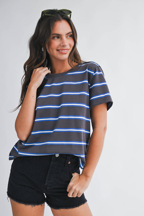 Striped Boxy Short Sleeve Tee