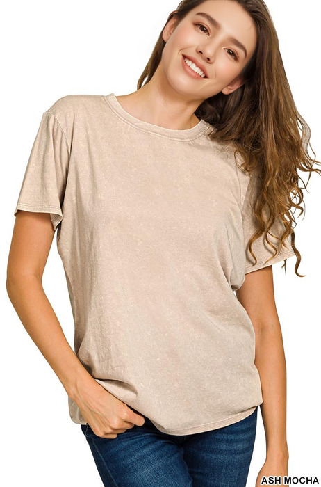 Washed Short Sleeve Top XL-3x